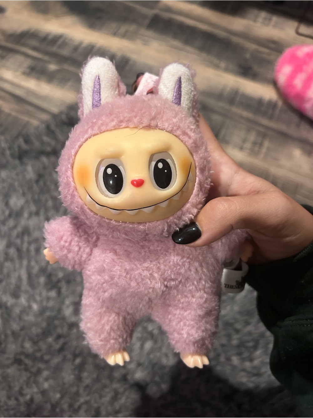 Plush Pink Labubu plush keychain